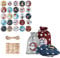 TianWlio 24 Adventskalender zum Befüllen Stoffbeutel Weihnachtskalender Adventszahlen Aufkleber DIY Weihnachten Sackleinen Kordelzug Tasche Digital Badge Countdown Suitt (As Shows, One Size)