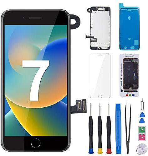 Risidamoy Für iPhone 7 Bildschirm Ersatz mit Home-Button 4,7 Zoll schwarz