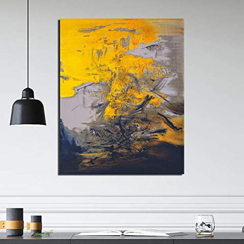 Abstrakte Zao Wou Ki Leinwand Malerei Poster Drucke Marmor Wandkunst Malerei Dekoratives Bild Moderne Heimdekoration 70x100cm Rahmenlos