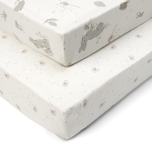 Tutti Bambini Cot Bed Fitted Sheets Cotton 2 Pack - Cocoon - 140x70cm | Soft organic cotton fitted sheets designed for 70x140cm cot beds. Breathable, gentle and easy-care nursery bedding.