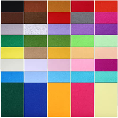 Ciieeo 40 Stück Mehrfarbige Filzbögen Bastelfilz Stoffbögen Nähfilzbögen Patchwork-Filzbögen Für Patchwork Schulprojekte Dekoration