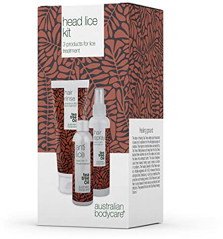 Kopfläuse-Set mit Teebaumöl - Ultimative Lösung gegen Läuse- und Nissenbefall mit Haarspülung, Haarspray und Anti-Läusebehandlung - Geeignet für alle Haartypen