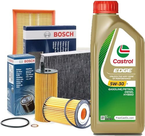 KIT TAGLIANDO COMPLETO FILTRI + OLIO CASTROL 5W30 COMPATIBILE CON VW GOLF 6 1.6 TDI 77 KW