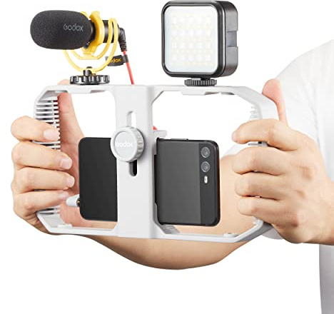 GODOX VK1-UC 100-20 KHz Vlogging Kit with Mobile Phone Rig and Interface Lighting - Take Your Vlogs to the Next Level with Professional-Quality Lighting