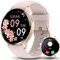 Bmoled Smartwatch Damen mit Telefonfunktion, 1.45 Zoll HD Armbanduhr,Menstruationszyklus SpO2 Kalorien Pulsmesser Schrittzähler 100+Sportmodi Fitness Tracker IP68 Android iOS Roségold