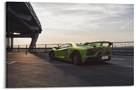 HALOUB Sportauto-Poster für Lamborghini Aventador SVJ Super Car Dekorative Malerei Leinwand Wand und Kunst Bild Familie Schlafzimmer Dekor 40 x 60 cm
