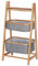 WENKO Regal Nori mit 2, Gestell aus Bambus, Körbe aus 100% Polyester, 44 x 91 x 34 cm, Braun/Grau