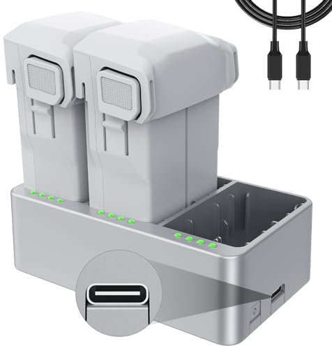 MVMOD Mini 3 Pro Akku Plus 2er-Pack und Zweiwege-Ladestation, 3850mAh Ersatz Intelligent Flight Battery, kompatibel mit DJI Mini 3 Pro Drohne, 47 Min maximale Flugzeit