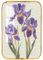 Zomyto Peinture sur porcelaine en cristal d'iris violet - Art botanique vintage - Décoration murale pour homme, grotte, café, maison, bar, salon - 30,5 x 20,3 cm - Doré