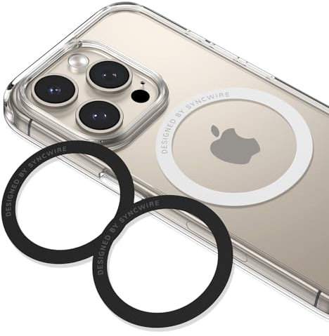 Syncwire 3 Packs Magnet Ring Aufkleber Kompatibel mit MagSafe Ring, Magnetisches Drahtloses Ladegerät Universal, Aktualisiert Magnetischer Sticker für alle Smartphone