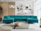 MKS MEBLE Sofa U-Form Blau, Wohnlandschaft U-Form, Sofa mit Schlaffunktion und Bettkasten, Schlafsofa mit Bettkasten, Couch mit Verstellbare Kopfstützen - Peter U - Hellblau Velvet