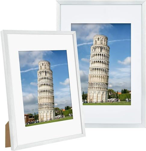 LEEJARD Bilderrahmen DIN A4 Aluminium 2er Set, 21x29,8 cm Fotorahmen, Silberner Metallisch Wechselrahmen Plakatrahmen mit Haken bruchsicherem Plexiglas für Mehrere Bilder Fotos