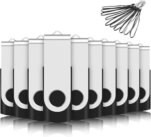 16 GB – Lote de 10 Llaves USB 2.0 giratorias, Almacenamiento de Memoria Stick Disco Flash USB Multicolor (16GB*10pcs)
