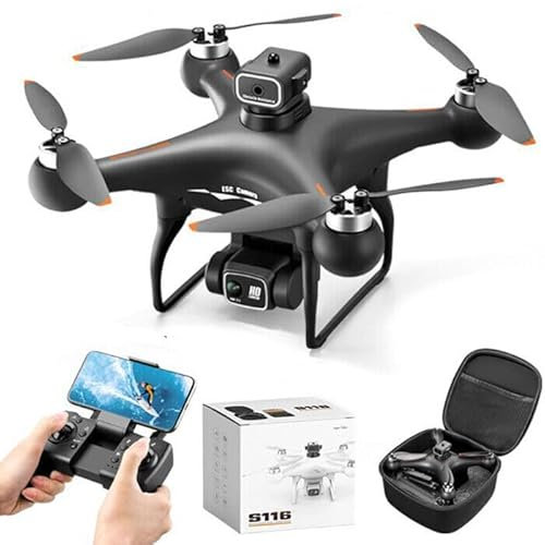 Generico Mini Drone S116 con Fotocamera 4K, Professionale GPS, WiFi, con Telecomando e Motore Brushless, Prevenzione degli Ostacoli, Rotazione 360°, 25 Minuti di Volo, Controllo con App
