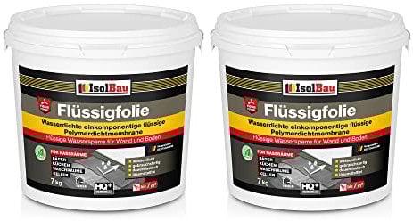 Isolbau Flüssigfolie 14 kg - Abdichtung für Dusche, Bad, Küche - MPA-Zertifikat Duschabdichtung für Wand und Boden - Abdichtungsmasse Wasserdicht und Lösemittelfrei