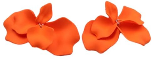 Tesselite Acryl-Ohrringe – Bohemian-Blütenblatt-Quaste, Acryl-Ohrringe, Rüschen, Bonbonfarben, modische Persönlichkeit, Ohrringe, Damenschmuck – 1 Stück, Orange, Einheitsgröße