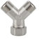 Robinet de machine à laver en cuivre pour lave-vaisselle - Double répartiteur 1,27 cm - Coude de réduction en Y - Avec nœud coulissant argenté