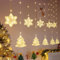 BLOOMWIN Christmas Window Lights Indoor - 2M 160 LED Snowflake Curtain Hanging Fairy String Icicle Lights for Xmas Bedroom Wall Party Outdoor, Warm White USB