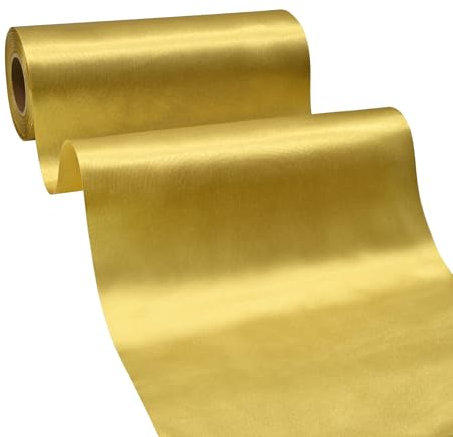 BVIEAKD Breite Gold Satinband 21cm x 22m Solid Fabric Band zum Schneiden Zeremonie Kit Grand Opening Hochzeit Geburtstag Party Dekoration Bögen Stuhl Schärpe