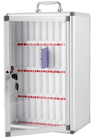 Coffre Telephone Portable Armoire Murale de Rangement pour téléphones Portables en Alliage d'aluminium, adaptée aux salles de Classe, aux salles de conférence et aux usines (36 Slots)