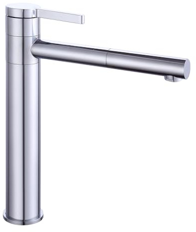 360°Badarmatur Hoch Einhandmischer Chrom Wasserhahn Mischbatterie Waschbecken Bad Hoch-Waschtischarmatur Armatur Hoher Auslauf Drehbar Waschtischarmatur Aufsatzbecken Einhebel Badarmaturen Messing