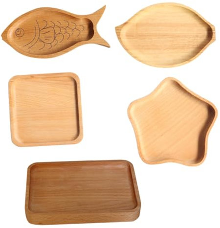 PRETYZOOM Tablett Aus Natürlicher Buche Quadratisch Servierteller Für Junge Mädchen Obst Und Brottablett