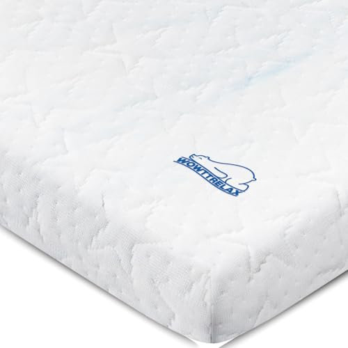 WOWTTRELAX topper per materasso, 180 x 200 cm, spessore 6 cm, strato correttivo in memory foam, tessuto traspirante e ipoallergenico, coprimaterasso antiscivolo e lavabile, certificato CertiPUR-EU