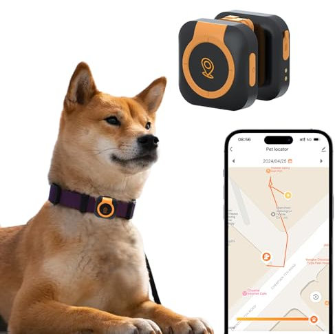 LOSHALL GPS Tracker Health Monitoring for Dogs, GPS Location & Smart Pet Activity Tracker, Works with Any Collar (Android and iOS Universal)