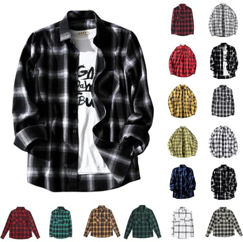 Men Shirts Long Sleeve Casual,Chequered Shirt Mens With Pockets Colour Blocked Shirt Brushed Cotton Checked Shirts Mens Plaid Shirts,Mens Patterned Shirts Long Sleeve,Shirt Men Long Sleeve