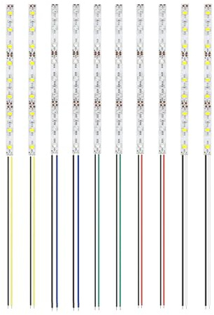 HUAZIZ 10 Stücke 150 mm VorDrahtete Streifen, 2835 SMD LED, 12-18V LED Streifen, Modellbau Led Beleuchtung, Weiß/Rot/Gelb/Blau/Grün