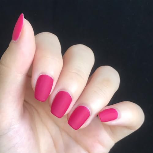 Pink Nail Polish, Matte Nail Polish - 12ml Matte Nail Varnish | Velvet Non-Shiny Finish Long-Lasting Vegan & Quick-Dry for DIY Salon Manicure at Home Non-Toxic Cruelty Free (11#Pink)