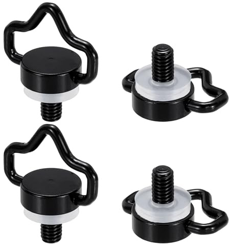 PATIKIL 1/4 Edelstahl D Ring Schraube 4 Stück Ring Kamera Schrauben Befestigungsschraube Für Stativ DSLR Kameras Schultergurte Handgurt Tragriemen Schwarz