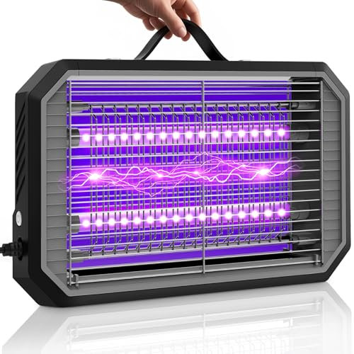 WUEAOA Lampada Antizanzare 4200V Zanzariera Elettrica, 2 X 5W UVA-LEDs Lampada Zanzare | Protezione al Tatto |Sospensibile |con Vassoio| per Interno Esterno Grondaia