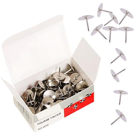 500 Stück Reißzwecken, Reißnägel Silber für Büro und Haushalt, 3/8 Zoll Kopf Durchmesser mit 5/16 Zoll Stahlstift, Ideal für Pinnwände und Dokumente