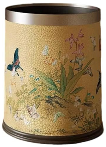 Keuyeo Leder-mülleimer, Vintage-abfalleimer Für Haushalt, Wohnzimmer, Luxus, Antiker Sanitäreimer, Abfallbehälter, Schlafzimmer-papierkorb