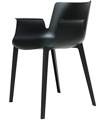 Kartell 580209 Stuhl mit Armlehnen, Plastik, schwarz, 54 x 62 x 77 cm