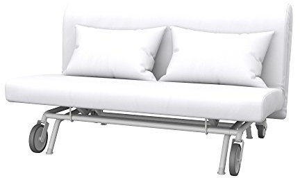 Soferia Sofabezug Kompatibel Mit PS 2er Bettsofa Sofaüberzug Sofaüberwurf Sofaschoner Kunstleder Lederoptik Wasserabweisend Pflegeleicht Antiallergisch Eco Leather Weiß