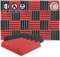 Arrowzoom 24 Akkustik Platten Akkustikschaumstoffmatten Akustikschaumstoff 25x25x5cm Dämmung Wedge Noppenschaumstoff Breitbandabsorber Foam Feuerhemmend Tonstudio Schallabsorbierende Rot Schwarz