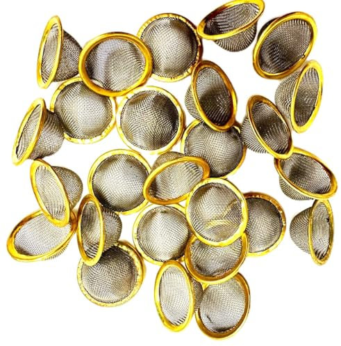 Fenny's Creations 15mm Conical Bowl Metal Pipe Filter Screens – Stainless Steel Gauze for Smoking Pipes, Bongs & Glass Pipes (Pack of 20)