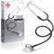 AIESI® Stethoskop Doppelkopf Professionelles für erwachsene schwarz DOCTOR B-SCOPE, 24 monate garantie