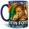 Tasse selbst individuell gestalten/Personalisierbar mit eigenem Foto Bedrucken/Fototasse/Motivtasse/Werbetasse/Firmentasse mit Logo/Innen & Henkel Dunkelblau - XXL Druck