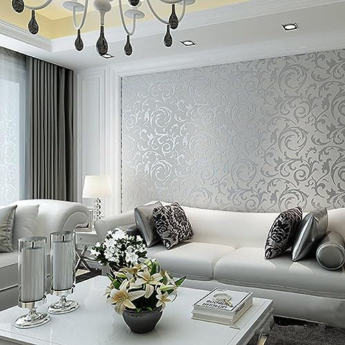Papel Pintado Vertical, Papel Pintado no Tejido, Relieve 3D para la casa, Papel Pintado, Estilo Barroco, 0,53 m x 10 m