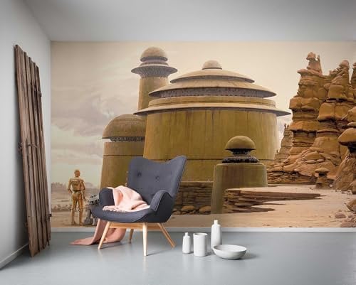 Komar Vlies Fototapete Star Wars Classic RMQ Jabbas Palace | Größe: 500 x 250 cm (Breite x Höhe), Bahnbreite 50 cm | Tapete, Wandbild, Dekoration, Kinderzimmer, | DX10-057, gelb, braun