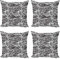 ABAKUHAUS Zebra-Druck Dekokissen Kissenbezug 4er Pack, Wilde Zebra-Linien, Modern Accent Doppelseitiger Digitaldruck, 40 x 40 cm, Schwarz-Weiss