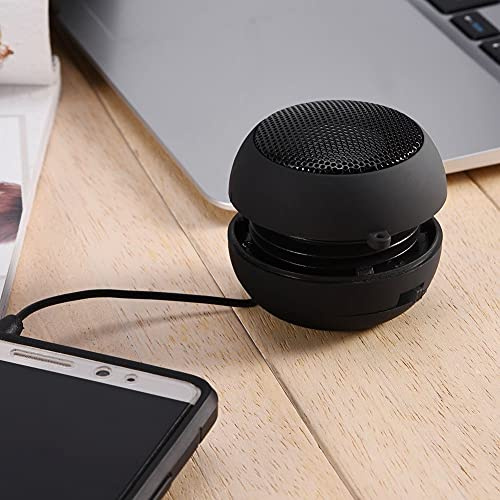 Haut-Parleur Portable, Mini Haut-Parleur de Voyage avec câble Audio de 3,5 mm, Haut-Parleur rétractable, Haut-Parleur Externe USB pour téléphone Portable MP3 PC(Noir)