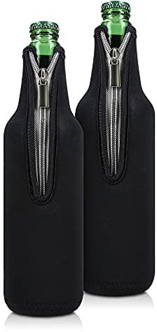 kwmobile 2x 330-500ml Flasche Flaschenkühler - für Bier und andere Getränke - aus isoliertem Neopren - Kühler in Schwarz