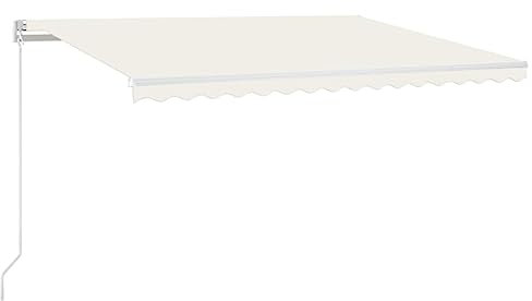 vidaXL Gelenkarmmarkise Einziehbar Markise Sonnenmarkise Balkonmarkise Sonnenschutz Sichtschutz Fenster Terrasse Garten 400x350cm Creme
