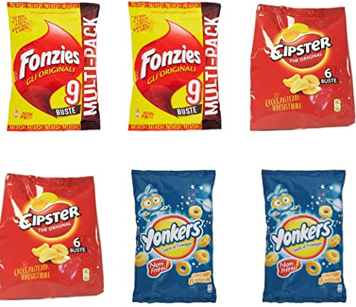 Mondalez chips testpaket Fonzies Yonkers Cipster multipack Maissnack mit Käse