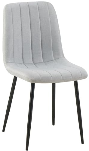 CLP Esszimmerstuhl gepolstert Dijon, mit Ziernähten & Bodenschonern, bequemer Polsterstuhl für Esszimmer & Küche, belastbar bis 150 kg Farbe grau Material Stoff