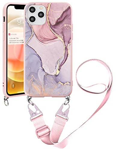Yoedge Funda con Cuerda para Xiaomi Redmi Note 9 Pro/Note 9 Pro Max/9S 4G 6,67, Delgada Carcasa TPU Suave Silicona Case con Correa Colgante Ajustable Collar Correa de Cuello Cadena Cordón, Mármol